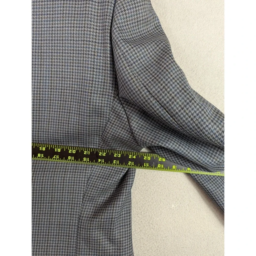 Lauren Ralph Lauren Blazer Mens Size 46L Gray Wool Houndstooth Corpcore Academia